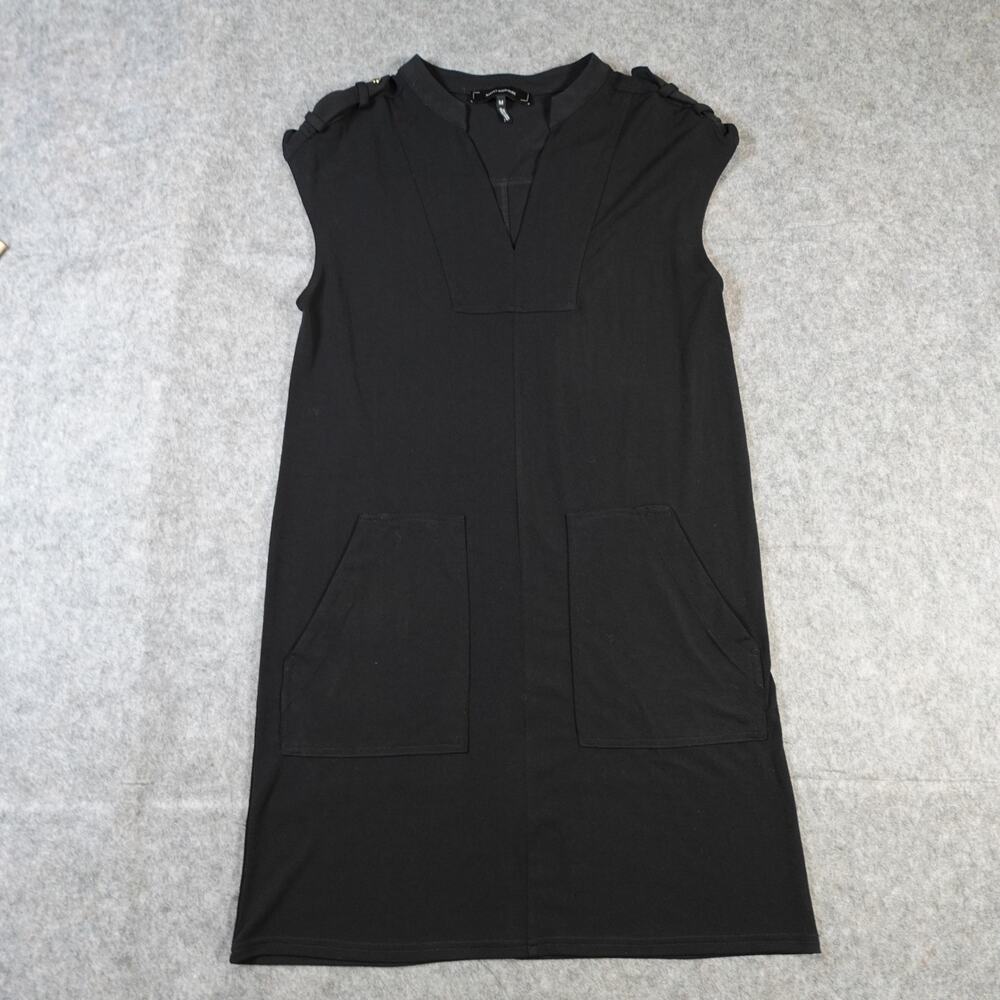 Robert Rodriguez Dress Womens‎ Medium Black Shift Sheath Cap Sleeve Mini V Neck